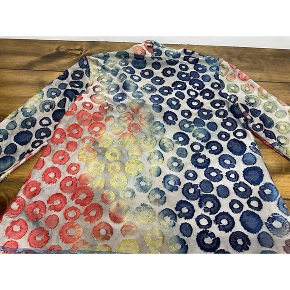 Ali Miles Embroidered Tunic Top Small Rainbow Wearable Art Boho - Picture 12 of 12